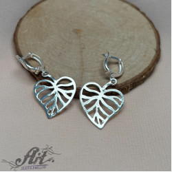 Сребърни дамски обеци "Листа" E-2007